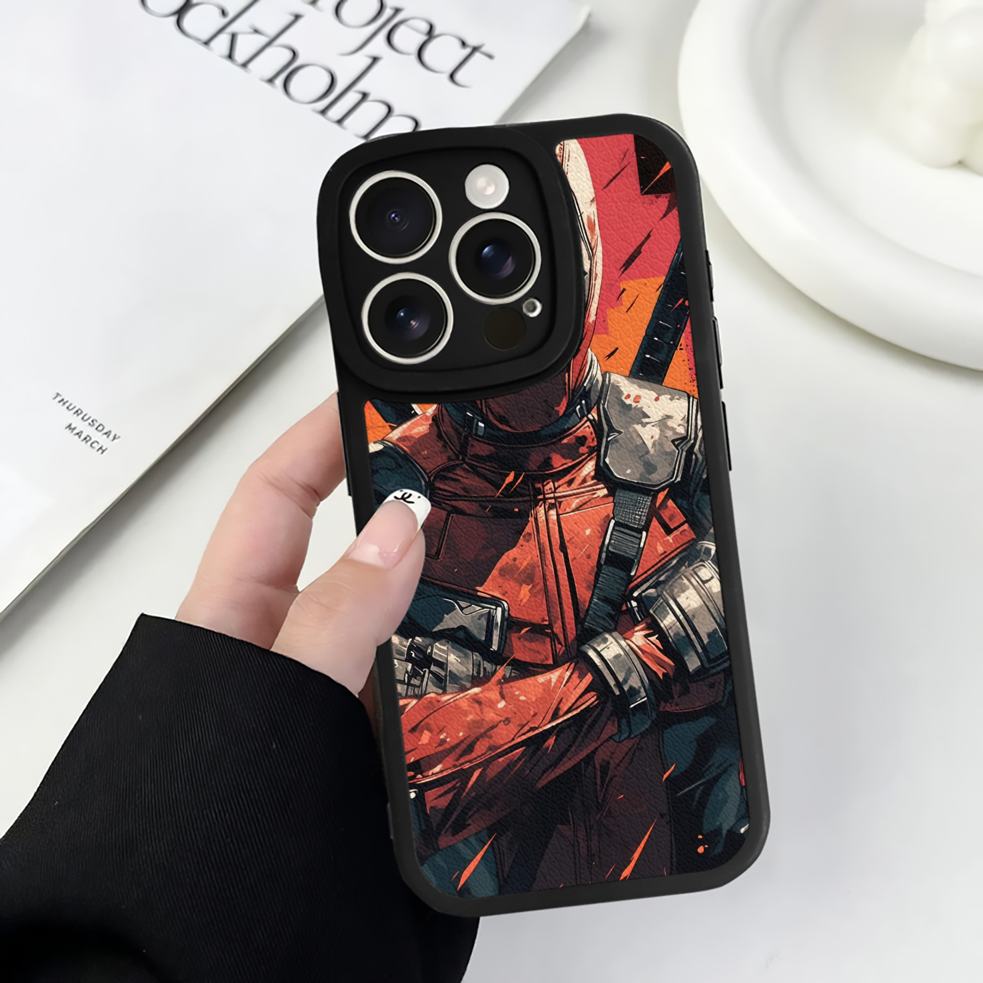 （画像用） Deadpool デッドプール 【iPhone 16シリーズ対応】シリコンスマホケース（レザー調） 材質：シリコン